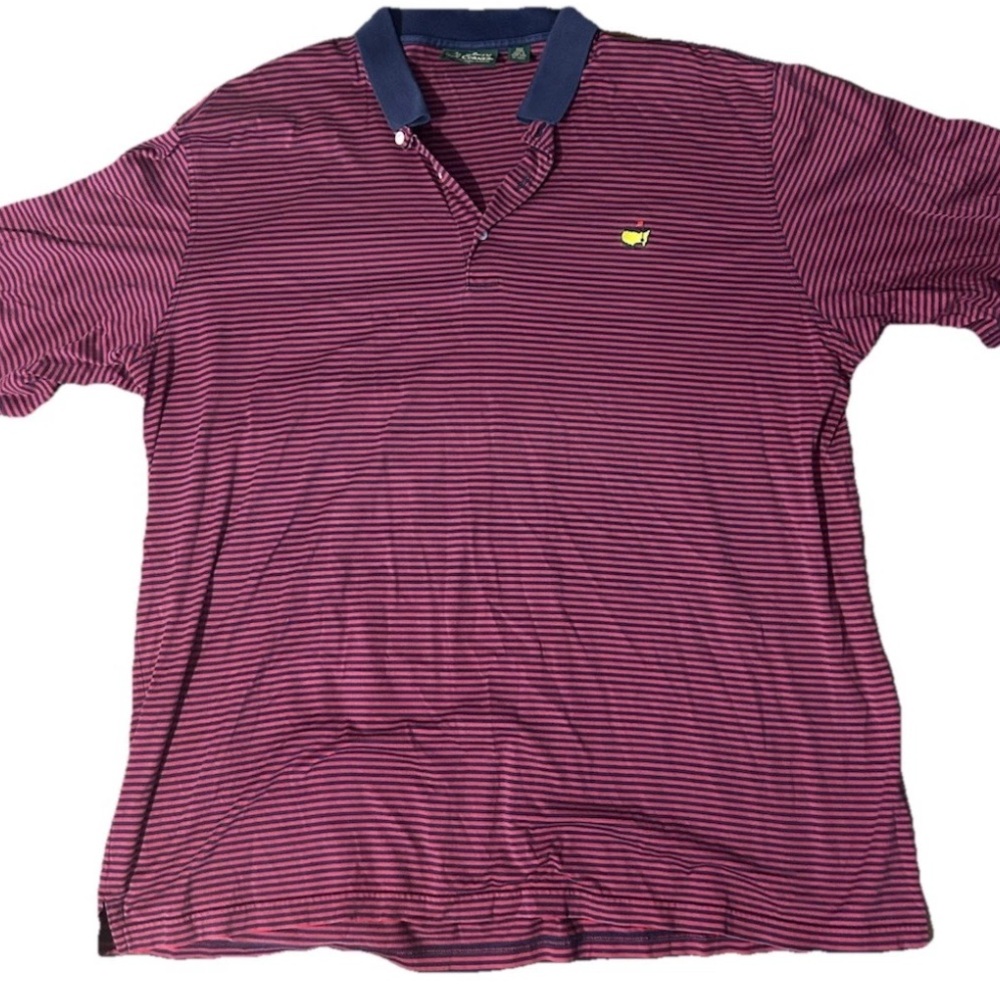 Masters Purple and Navy Striped Polo Shirt